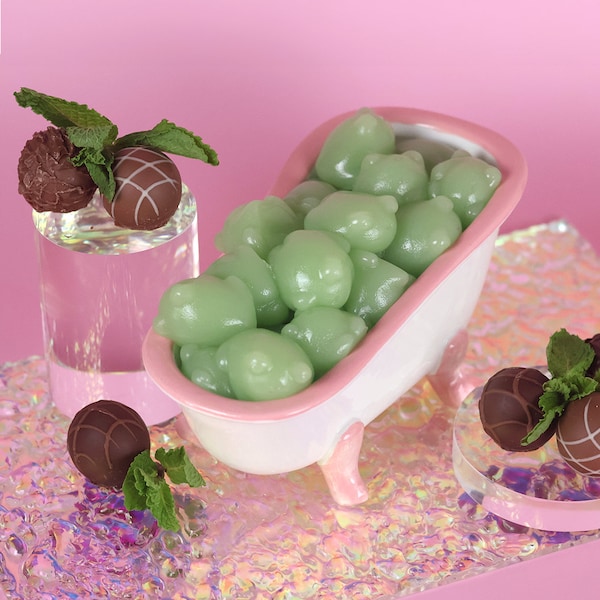 Mini Frog Jelly Soap: Mint Chocolate Scent, Handmade Vegan Soap