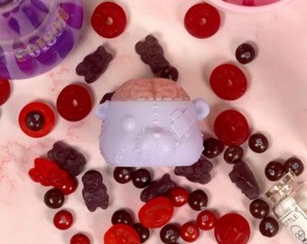 Purple ZomBear Soap | Grape Candy Soap | Zombie Teddy Bear | Squishy Brain | Vegan Jelly Soap | Creepy Kawaii | Pastel Goth Gift | Cute Bear