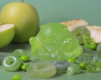 Green Slime Monster Jelly Soap: Vegan Green Apple Scent