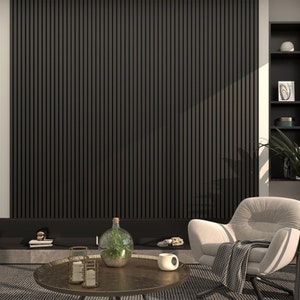MDF Slat Wall Panels | Decorative Wall Panelling | 3D DIY Wall Panels | Modern Wooden Wall Panels | Black or Plain | Customise | UK Made