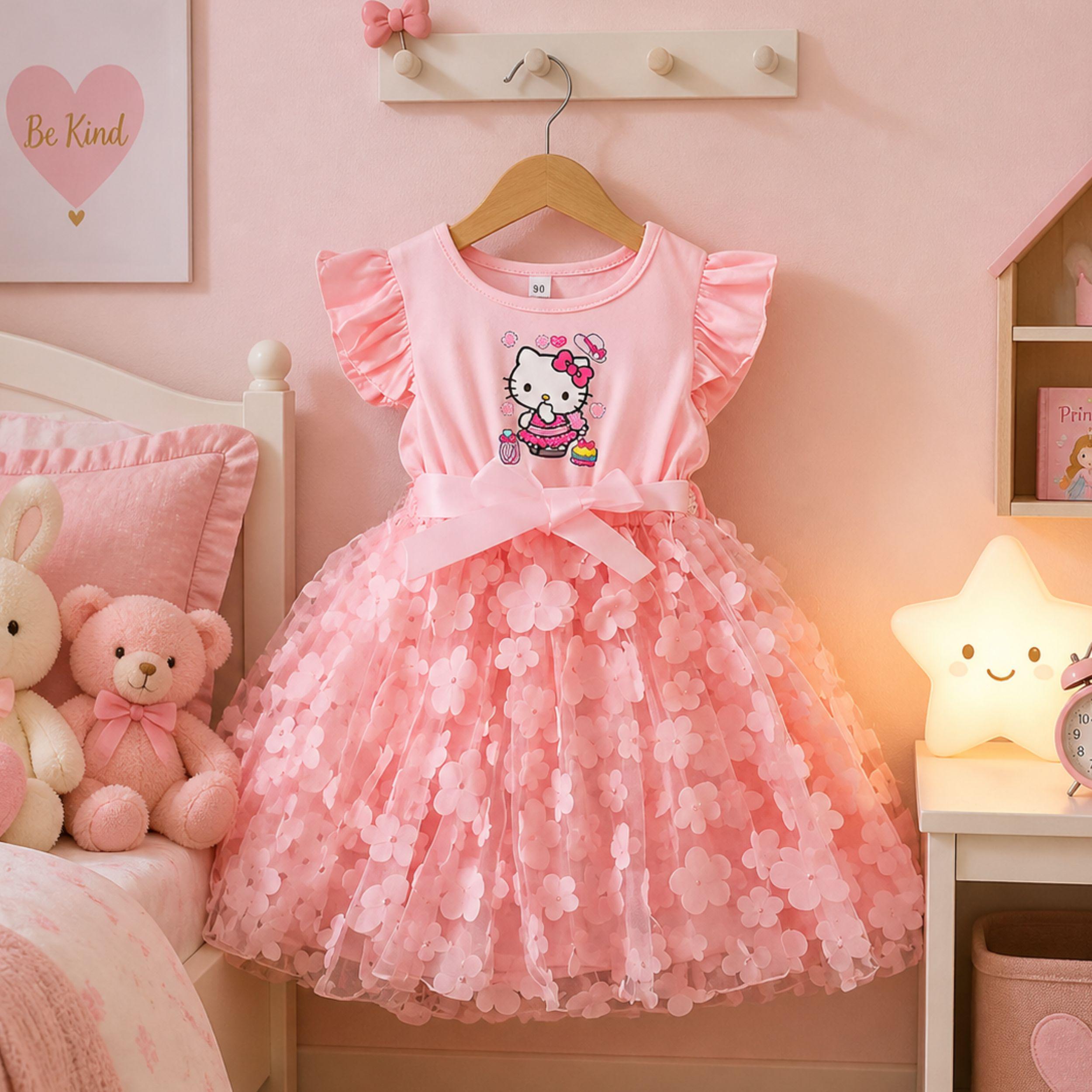 one year birthday dress Burgundy Hello Kitty Doll✨ – Stacy's Boutique main image 0
