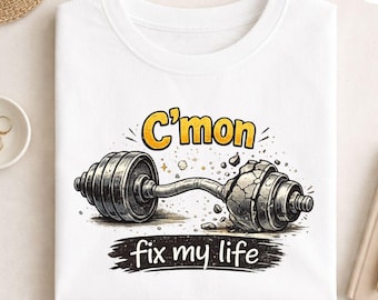 Funny Gym Quote Shirt, Broken Barbell Humor Tee, Workout Life Joke Shirt, Fitness Irony Graphic Top, Training Motivation Saying Tee