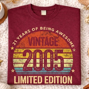 Vintage 2005 Limited Edition 21-Year-Old 21st Birthday T-Shirt Vintage 2005 Birthday  Limited Edition 21 Years Old Tee Born in 2005