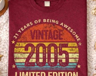 Vintage 2005 Limited Edition 21-jarige 21e verjaardag T-shirt Vintage 2005 Limited Edition 21 jaar oud T-shirt geboren in 2005