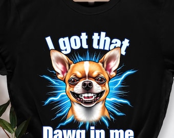 ミームチワワの面白いTシャツ、男女兼用の愉快な小型犬ユーモアTシャツ、ミームやペット愛好家へのちょっと変わったギフト