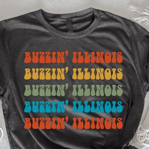 Buzzin Illinois, Cicada Lover, Retro Illinois, Illinois T Shirt, Illinois Favorite, Midwest Shirt, State Of Illinois,  Illinois Lover Gift