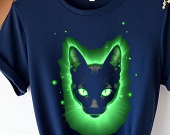 Alien Katze Meme Retro Alberne Katze Vintage Space Kitty TShirt Lustiges kosmisches Grafik-T-Shirt für Katzenliebhaber Sci Fi Humor Retro Kunst Geschenk, sarkastische Katze