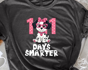 101 Day Smarter, 100 Days of School Dalmatian Dog, Funny School Dog T-Shirt, 100 Days Smarter Shirt, Dalmatian School Shirt, Back to School