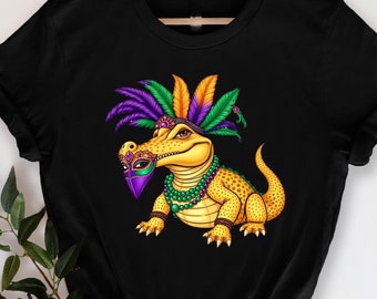 Mardigator Alligator T-Shirt, Alligator Karnevalskostüm Männer Frauen Karneval, Karneval Alligator Shirt, lustiger Karneval, Karneval Party