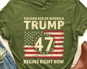 Golden Age Of America Begins Right Now Trump Inauguration T-Shirt, Trump Supporter, Patriotic Trump, Trump 2024, Political Inauguration