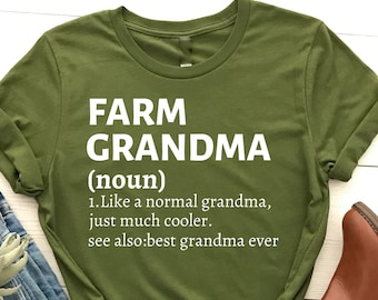 Farm Grandma Definition  T-Shirt, Funny Chicken Lover, Outdoors Shirt, Gift for Farmer, Farmer Shirt for, Farm Girl Gift, Farming T-Shirt