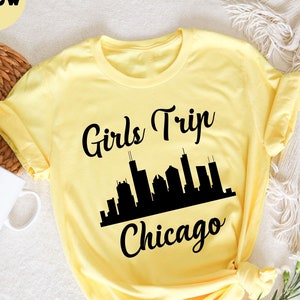 Girls Trip Chicago T-Shirt,  Afro Black Vacation T-Shirt, Chicago City Outfit, Gift for Chicago Trip, Chicago T-Shirt, Chicago Vacation