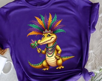 Mardigator Alligator Carnival Costume Men Women Mardi Gras, Mardi Gras Alligator, Fun Carnival Costume, Mardi Gras Party, Costume Shirt