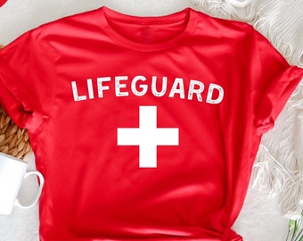 Lifeguard T-Shirt, Certified Red Cross Lifeguard, Gift for Lifeguard, Lifeguard Appreciation Gift Idea, Beach Patrol, First Aid Responder,