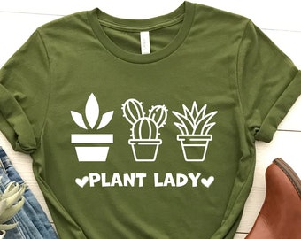 Plant Lady Shirt, Damen Pflanzen Shirt, Hauspflanze Shirt, Plant Mom, Pflanzenliebhaber Shirt, Lustiges Pflanzen Shirt, Pflanzen Shirt, Garten Shirt