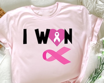 I Won Cancer Awareness Shirt, Stronger Than Cancer, Pink Ribbon Shirt, Cancer Awareness Shirt, Cancer Survivor Shirt