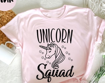 Unicorn Squad , Camicia Unicorno Carino, Vestiti Unicorno, Compleanno Unicorno, Camicia Amante Unicorno, Tema Unicorno, Camicie Per Ragazze, Regalo Unicorno