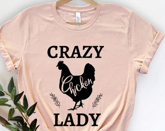 Chemise Crazy Chicken Lady, chemise de ferme, chemise de fille de pays, chemise de ferme, chemise d'amant de poulet, chemise de dame de ferme, chemise Boho, fille de pays