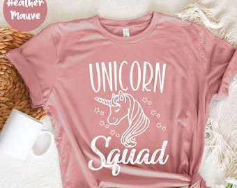 Unicorn Squad , Camicia Unicorno Carino, Vestiti Unicorno, Compleanno Unicorno, Camicia Amante Unicorno, Tema Unicorno, Camicie Per Ragazze, Regalo Unicorno