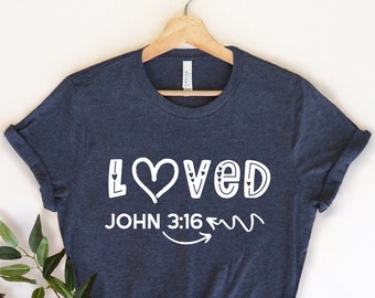 John 3 16 Shirt , Faith Shirt, Christian t-shirt, Spiritual gift, Christian Clothing,  Christian Gift , Religious Cross Graphic Tee