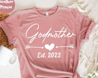 Marraine Est 2023, promue marraine, cadeau marraine, nouvelle marraine, chemise pour marraine, t-shirt fête des mères 2023, cadeau marraine mignon