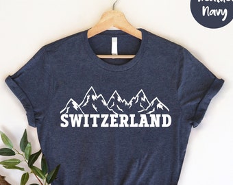 Schweizer Alpen Shirt, Schweiz Berge Tshirt, Schweiz Reisen, Geschenk aus der Schweiz, Euro Reise Shirt, Schweizer Gebirgszug Shirt