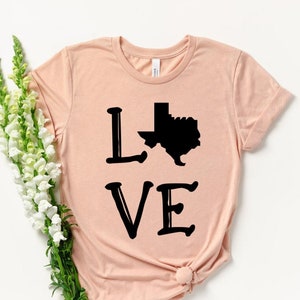Texas Love Shirt - Texas Home Shirt, Home State Shirt, Texas Cactus Shirt, Texas Map Silhouette Tee, Texas Shirt, Texas Girl, Southern Shirt