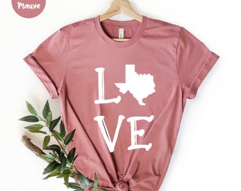 Texas Love Shirt - Texas Home Shirt, Home State Shirt, Texas Cactus Shirt, Texas Map Silhouette Tee, Texas Shirt, Texas Girl, Southern Shirt