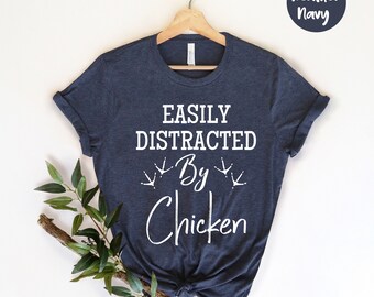 Leicht abgelenkt von Hühnern, Hühnermama-Shirt, Hühnerliebhaber-Geschenk, verrückte Hühnerdame, Hühnerliebhaber, Hühnerhemd, Hühnermama