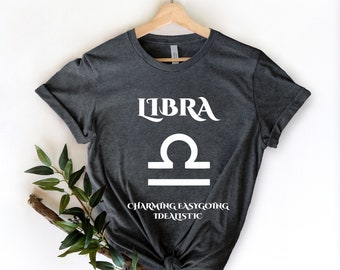 Koszulka Libra, Koszulka zodiakalna, Koszulka z horoskopami, Koszulka charakterystyczna, Prezent urodzinowy dla Wagi, Znaki zodiaku, Koszulka astrologiczna, Prezent dla Wagi