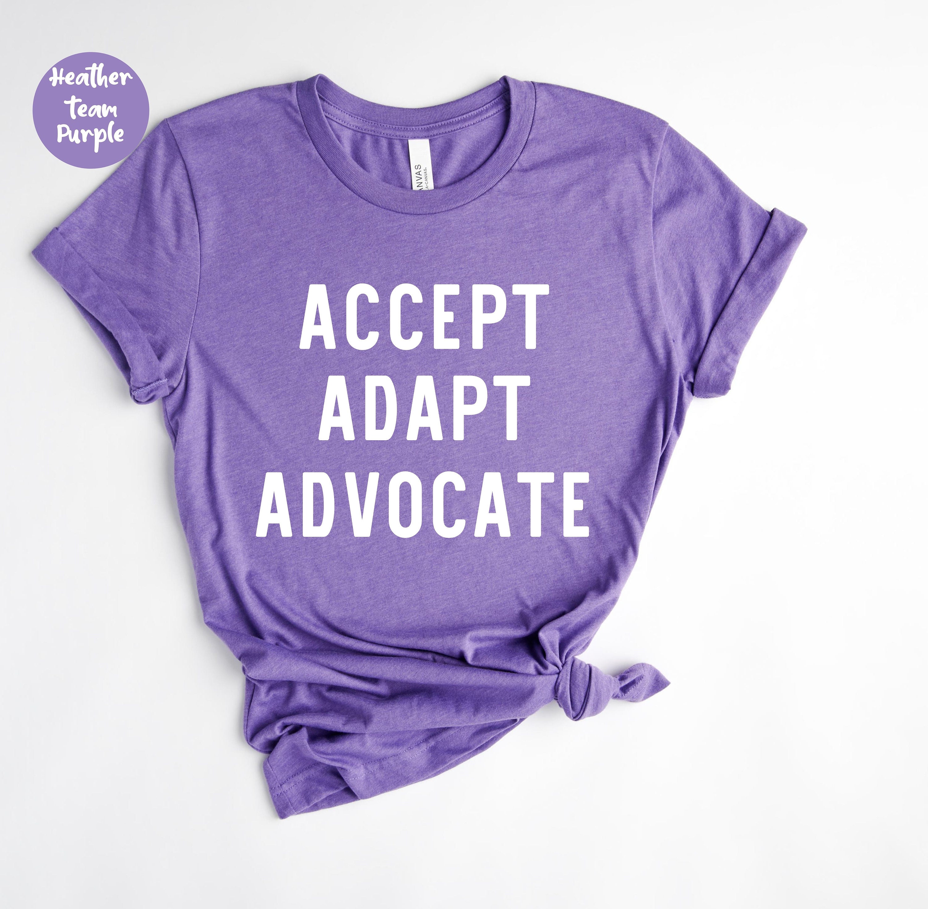 Autism Awareness Shirt For Women - Accept Adapt Advocate Love Autism Teacher Support Tee