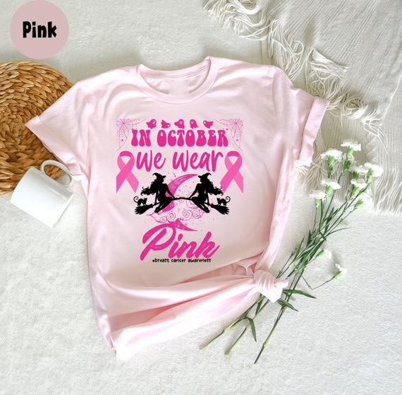 T-shirt Octobre Rose Femme - Ruban Rose Cancer Du Sein - Matière Douce Et Respirante - Coupe Féminine