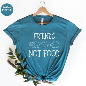 Friends Not Food, Vegetarian Shirt, Vegan Tshirt, Animal Lover , Vegan Activist, Gift For Vegetarian, Herbivore Tee, Vegan Gift, Funny Vegan