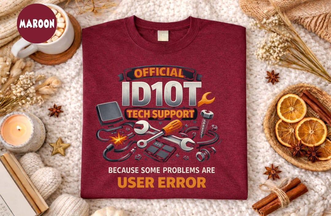 Official Idiot Tech Funny IT Humor Design for Computer Lovers Tech ...