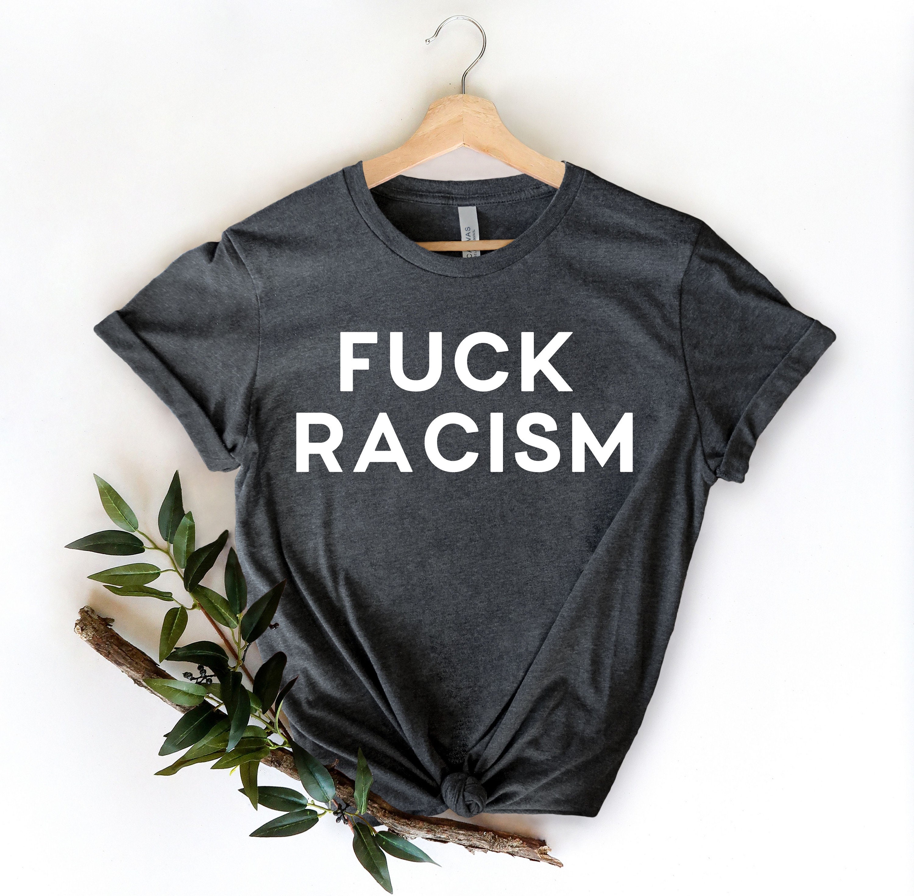 F*ck Racism Unisex Ringer T-Shirt by Compassionate Closet Small