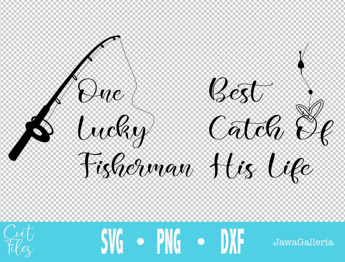 Fishing Couple Valentines Mug SVG One Lucky Fisherman Best | Etsy