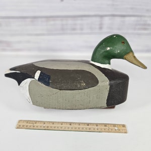 Vintage hand carved and painted duck decoy