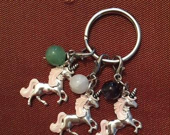Unicorn Gemstone Zipper Charms