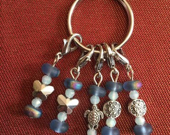 Blue Roundels and Silver Zipper/Mask Charms