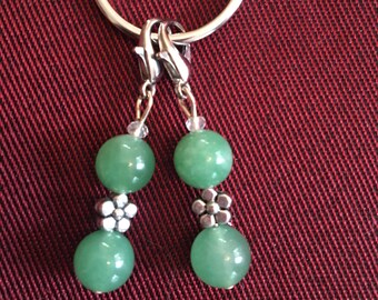 Aventurine and Silver Zipper/Mask Charms