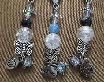 Quartz crystal purse charm