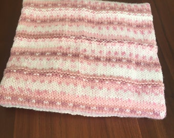 Pink and White baby blanket