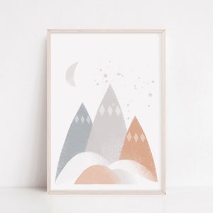 Scandinavian Nursery Wall Print DIGITAL DOWNLOAD Nordic Wall Art Kids Poster Scandinavian Mountains Wall Nordic Winter Printable Wall Decor