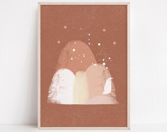 Nordic Hills Nursery Print | Abstract Mountain Landscape (Digital Download)