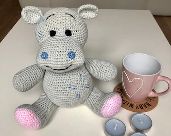 Amigurumi Hippo  / Crocheted Hippopotamus / Gehäkeltes Flusspferd / Hackovany Hrosik