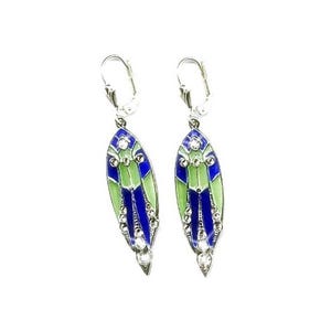 Classic Silver Art Deco ‘Plique a Jour’ Earrings