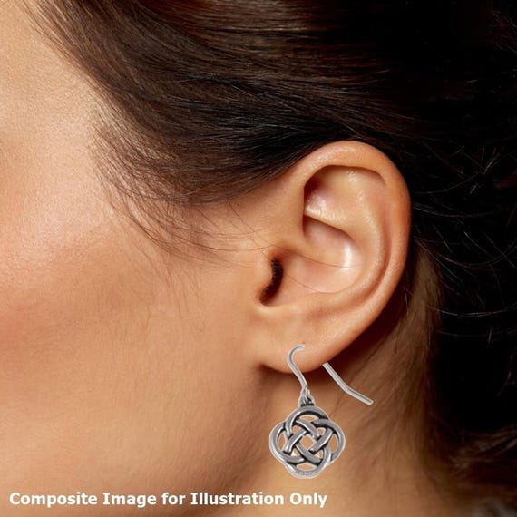 Lugh's Knot Celtic Earrings View 3