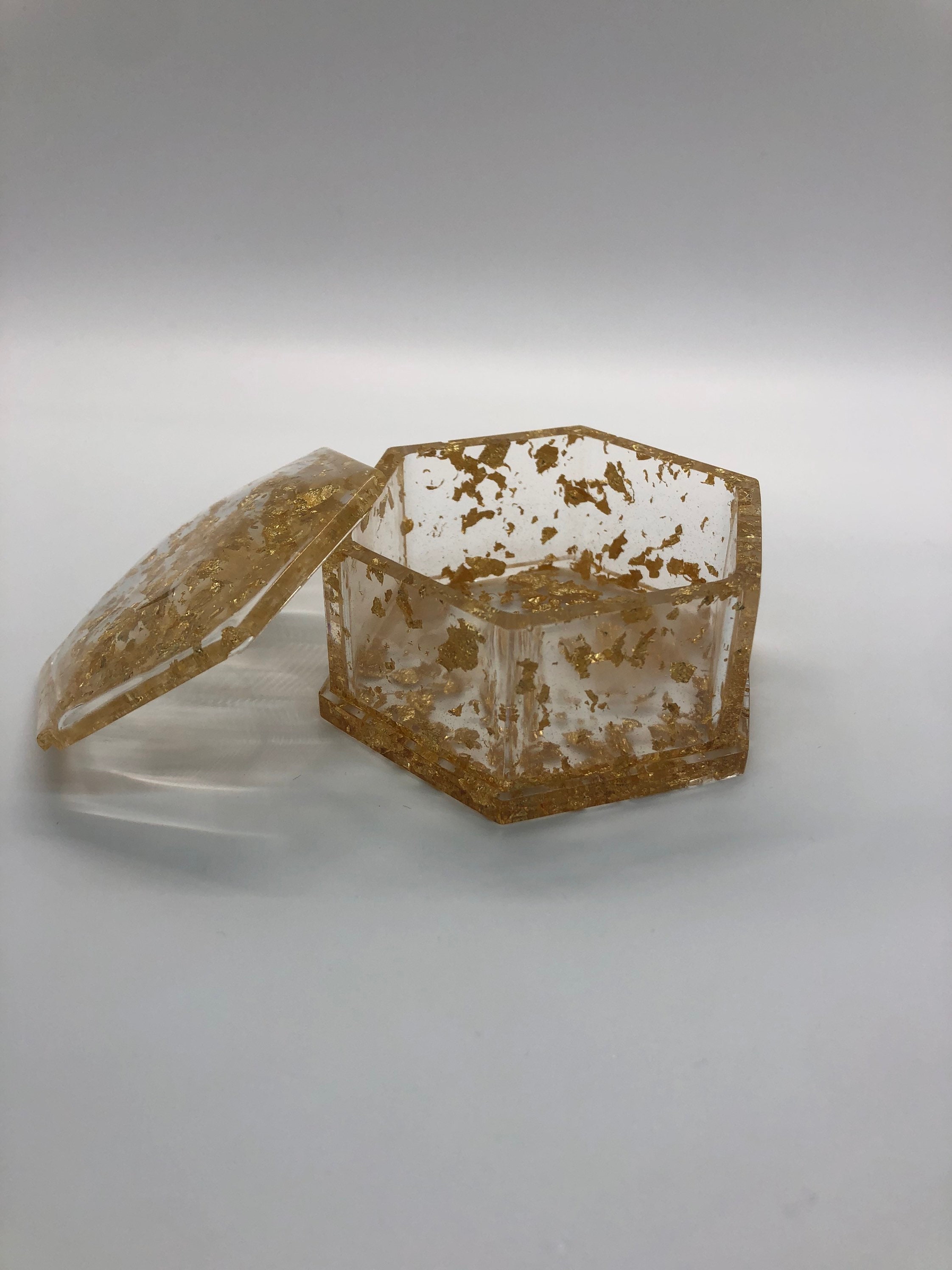 Gold Resin Jewelry Box Etsy
