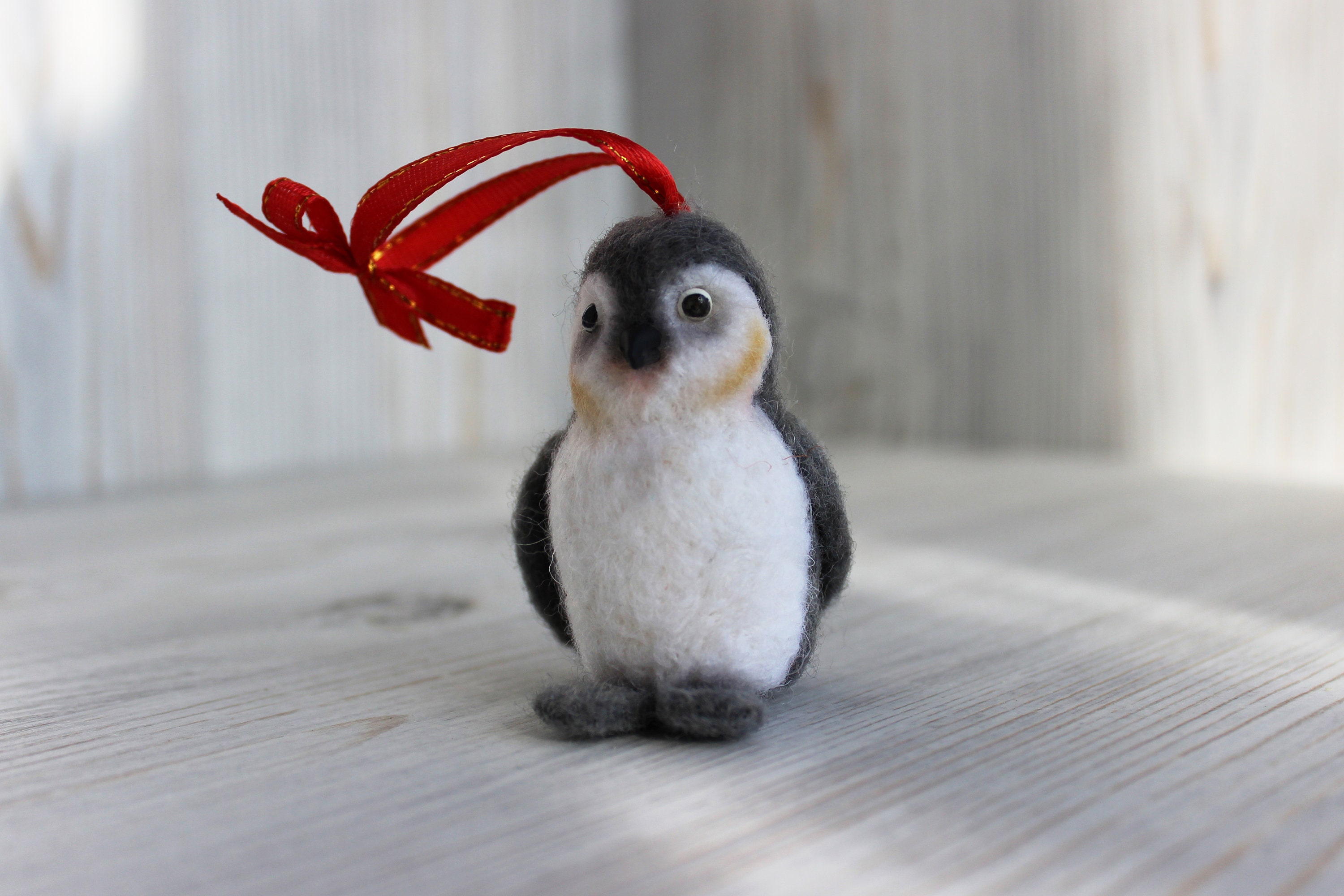 Needle felted ornaments Penguin Christmas tree ornament Etsy