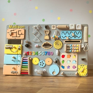 SALE Custom Busy Board LARGE Board For Toddler gift | Personalized busy board 1 year old | Montessori Educational toys | Activity Board